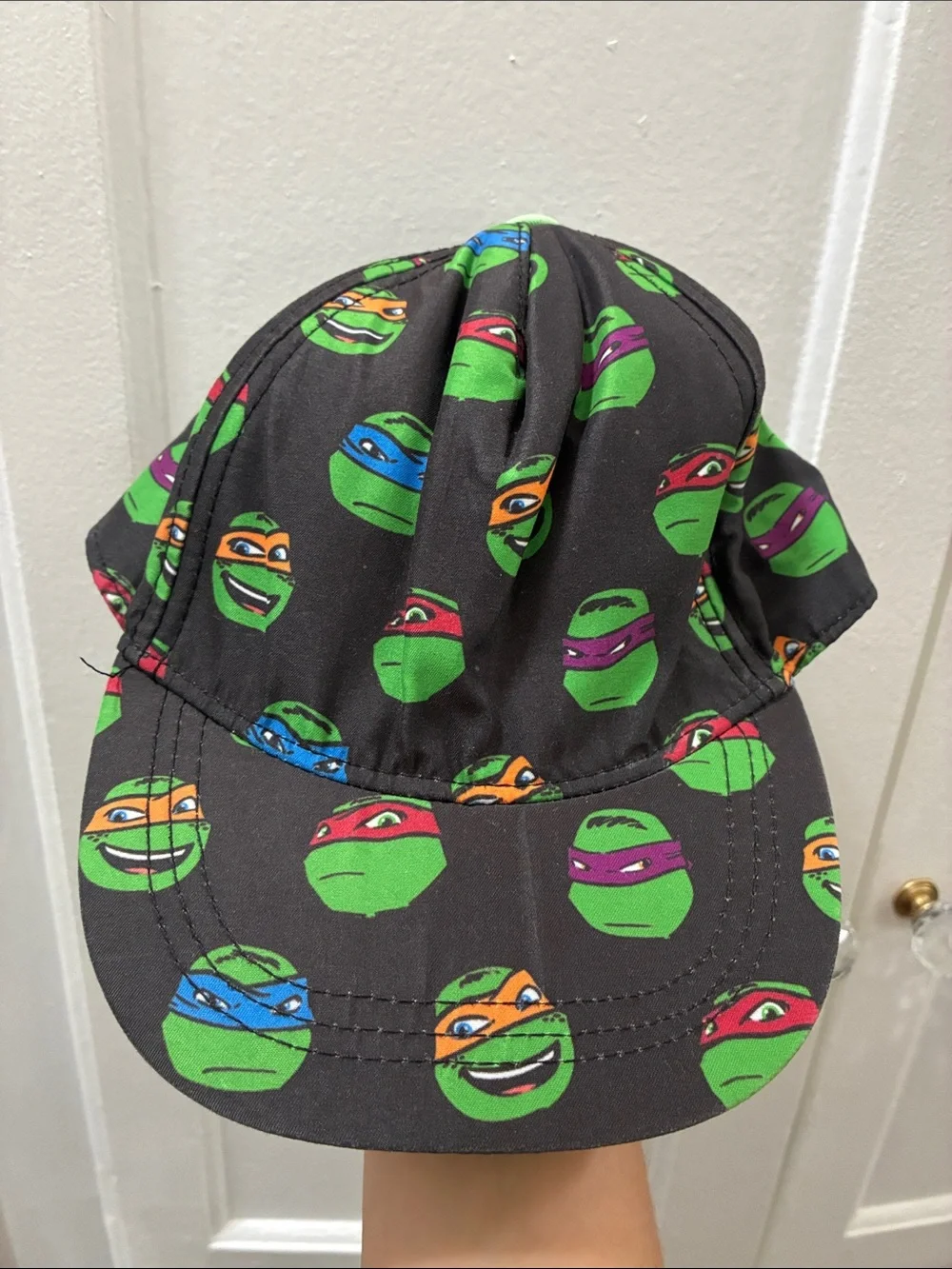 Vintage Nickelodeon Teenage Mutant Ninja Turtles Black Print Baseball Cap Small